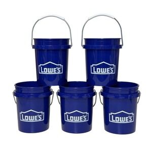 Lowe's‎ Mini Blue Buckets 0.42qt 400ml Set of 5 Plastic Pail with Handle Paint